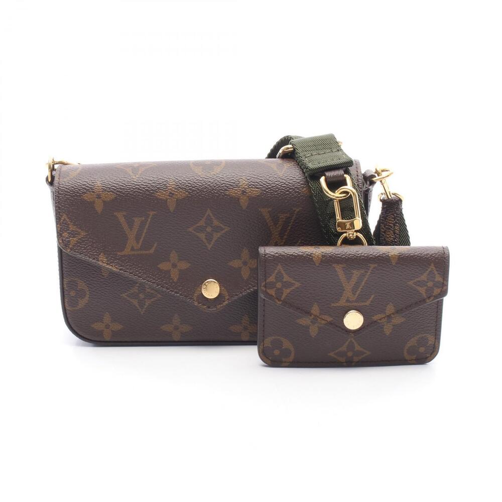 Louis Vuitton Multi Pochette Felicie Shoulder Bag Canvas Monogram Brown Green